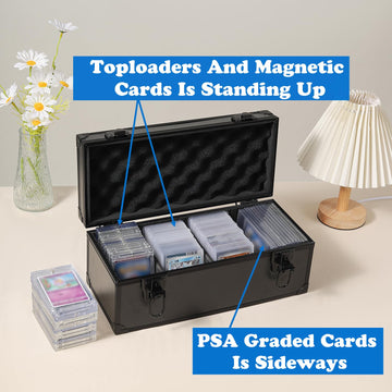 Azamou Toploaders Storage Box Fits 3'' X 4'' 35Pt Rigid Card,Trading Cards, Sports Cards,Graded Card , With3 Sponge Partition (H