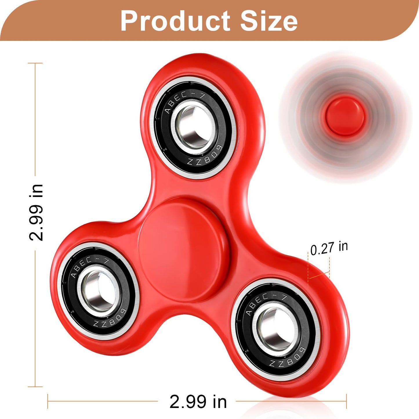 Scione Fidget Spinner Toy 1 Pack, Cool Fidget Spinners For Kids Adults, Sensory Fidgets Toys Anxiety Relief For Adhd Autism East