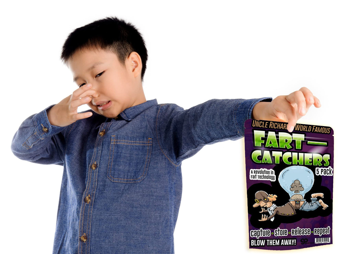 Gears Out Fart Catchers – 5 Pack – Funny Gag Gifts For Men – Silly Gifts – Biohazard Bags – Gifts For Teens – Silly Stocking Stuffers - Funny Butt Gifts