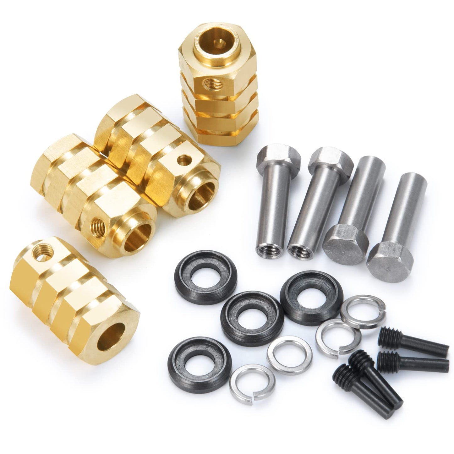 Rclions 12Mm Brass Wheels Spacers +20Mm Extension Wheel Hubs Hex For Trx4 1/10 Rc Crawler Truck Car