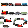 Hanaive 2 Sets Train Toys Small Alloy Retro Steam Train Simulation Steam Toys Train Pull Back Train Model Diecast Locomotive For