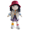 Haba 12'' Soft Doll Yuki With Black Hair, Embroidered Face, Stylish Bucket Hat And Clothes - Washable Toddler Baby Doll For 18 M