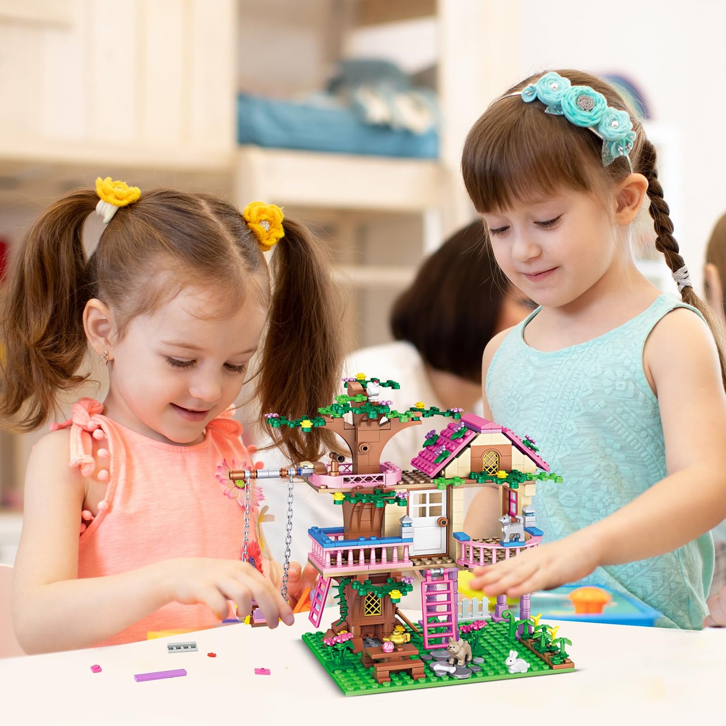 HSANHE Tree House Building Set, 504 PCS Plastic Kit, Compatible with Lego Friends, Model 7652, Ideal Birthday Gift for Kids Age 6-12
