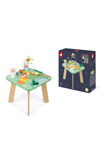 Janod Wooden Pretty Meadow Activity Table - 21.1'' Tall - Ages 12 Months+ - J05327