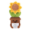 Rovyfota Crochet Sunflower Emotional Support Plant - Cute Positive Gift With Encouragement Card, Mini Potted Flower Plush For De