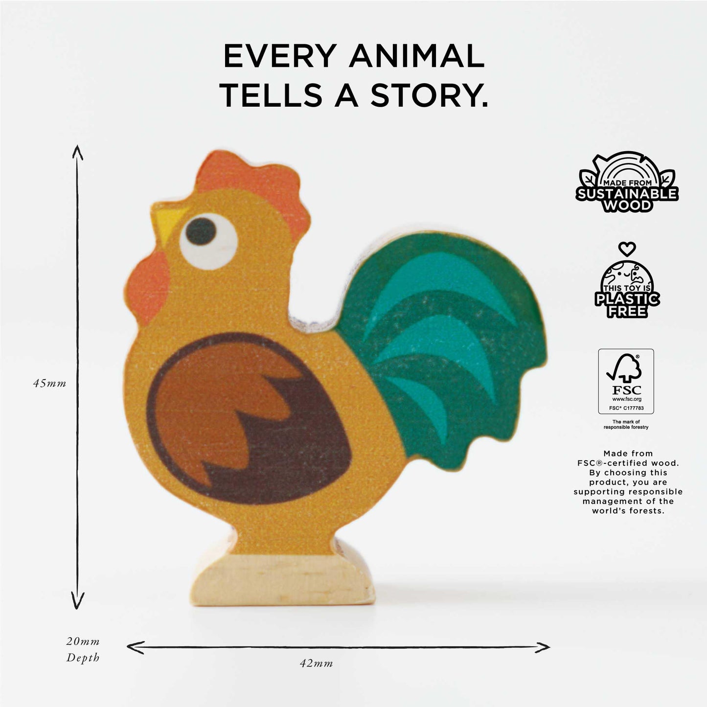 Le Toy Van Wooden Sunny Farm Stacker & Bag Educational Balancing Activity, Plastic Free, Toy Suitable for Age 18+ Months PL141