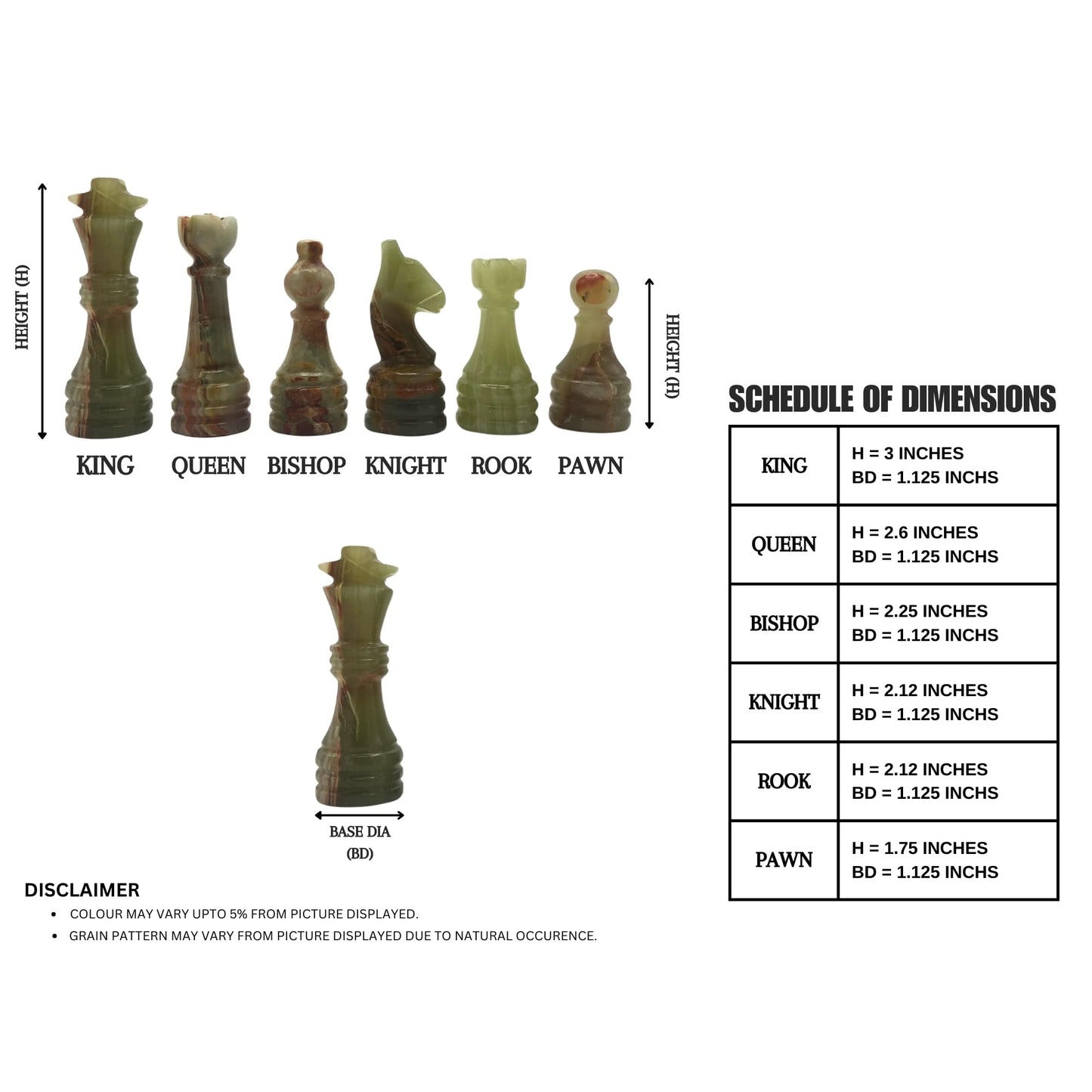 Handcrafted enhanced Marble Chess Pieces Set - Elegant 32-Piece Replacement for 12-15 Inch Chess Boards Storage Box (Coral and Green)