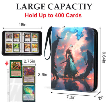 WEST TUNE 400 Pockets Zoro Card Binder for One Piece Zoro Cards Portable Waterproof Card Storage Book with Removable Sleeves Children Gifts for Anime decorative replica blade and TCG Card Luffy-Style 6 WEST010