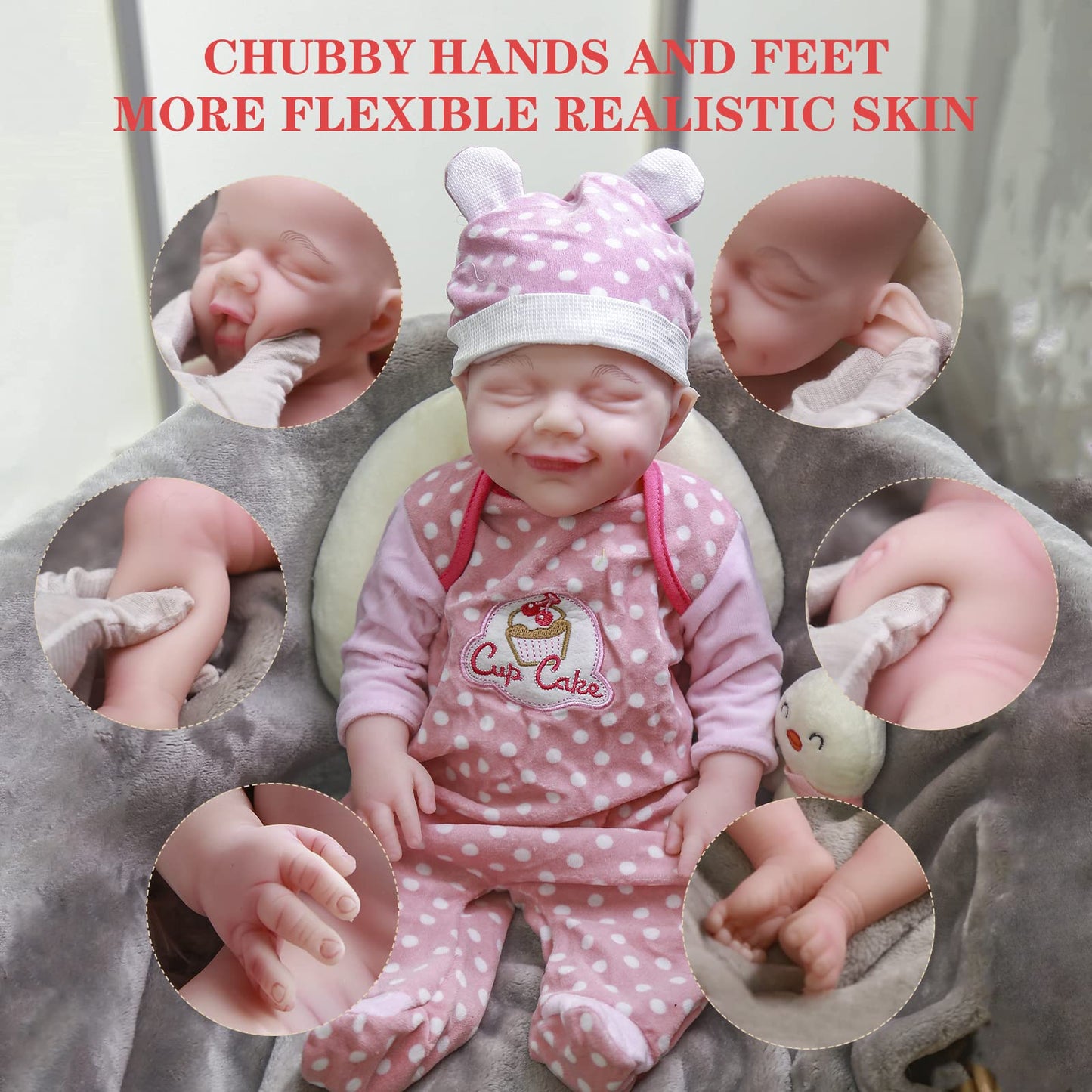 Aisite Unpainted Reborn Baby Dolls Boy - 18 Inch Realistic Silicone Baby Doll, Christmas&Birthday Gifts, Suitable For 3+