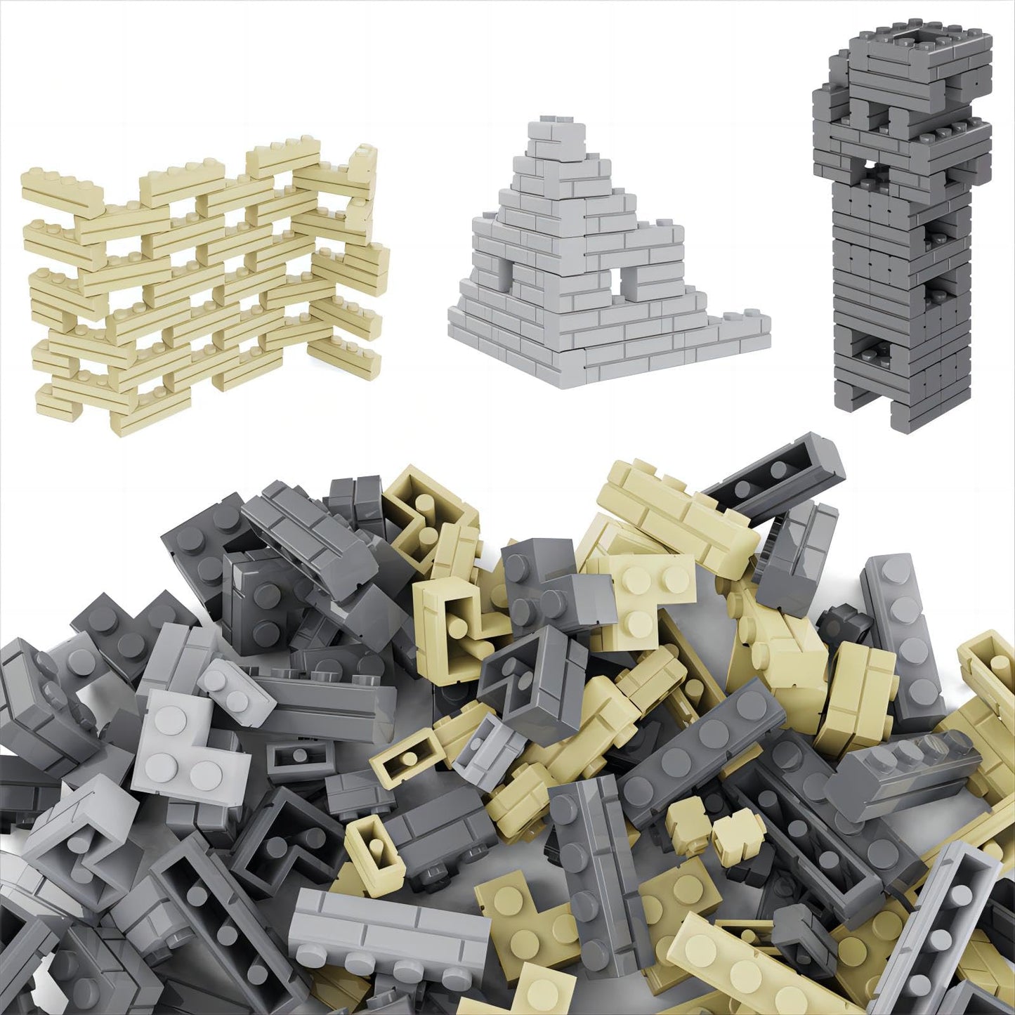 Newbeoding Classic Building Bricks, 340 Pcs Masonry Profile Bricks Wall Bricks Blocks, Compatible With Major Brands Parts And Pi