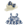 Doll Clothes for 17cm Dolls enhanced Handmade Fashion Clothes 3 Piece Set Including a Weaving Hat Clothes and Bow with High-End Dolls Accessories for Play & Display - Pure Blue (No Doll No Logo)