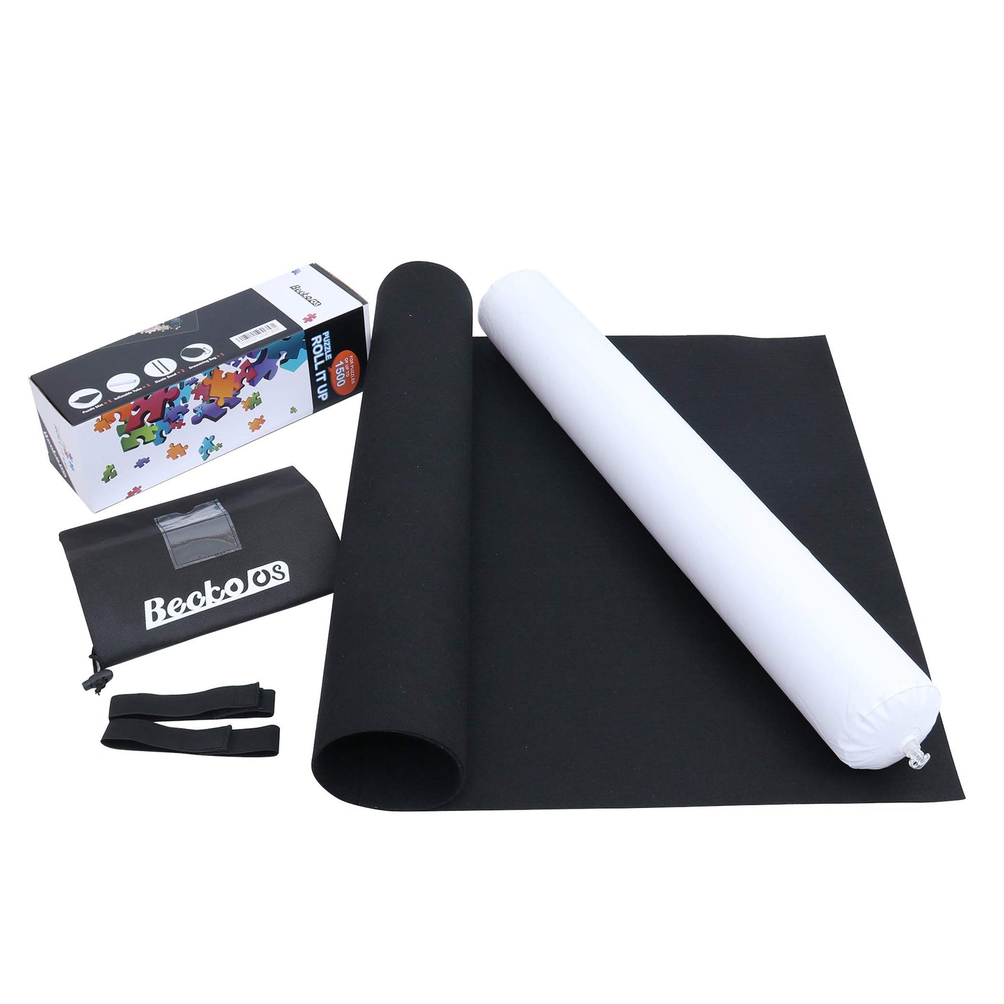Becko Us Puzzle Mat Roll Up With Drawstring Storage Bag, Felt Rollup Mat For Easy Transport & Storage, Portable Puzzle Board Puzzles Saver Keeper For Jigsaw Puzzles Up To 1500 Pieces