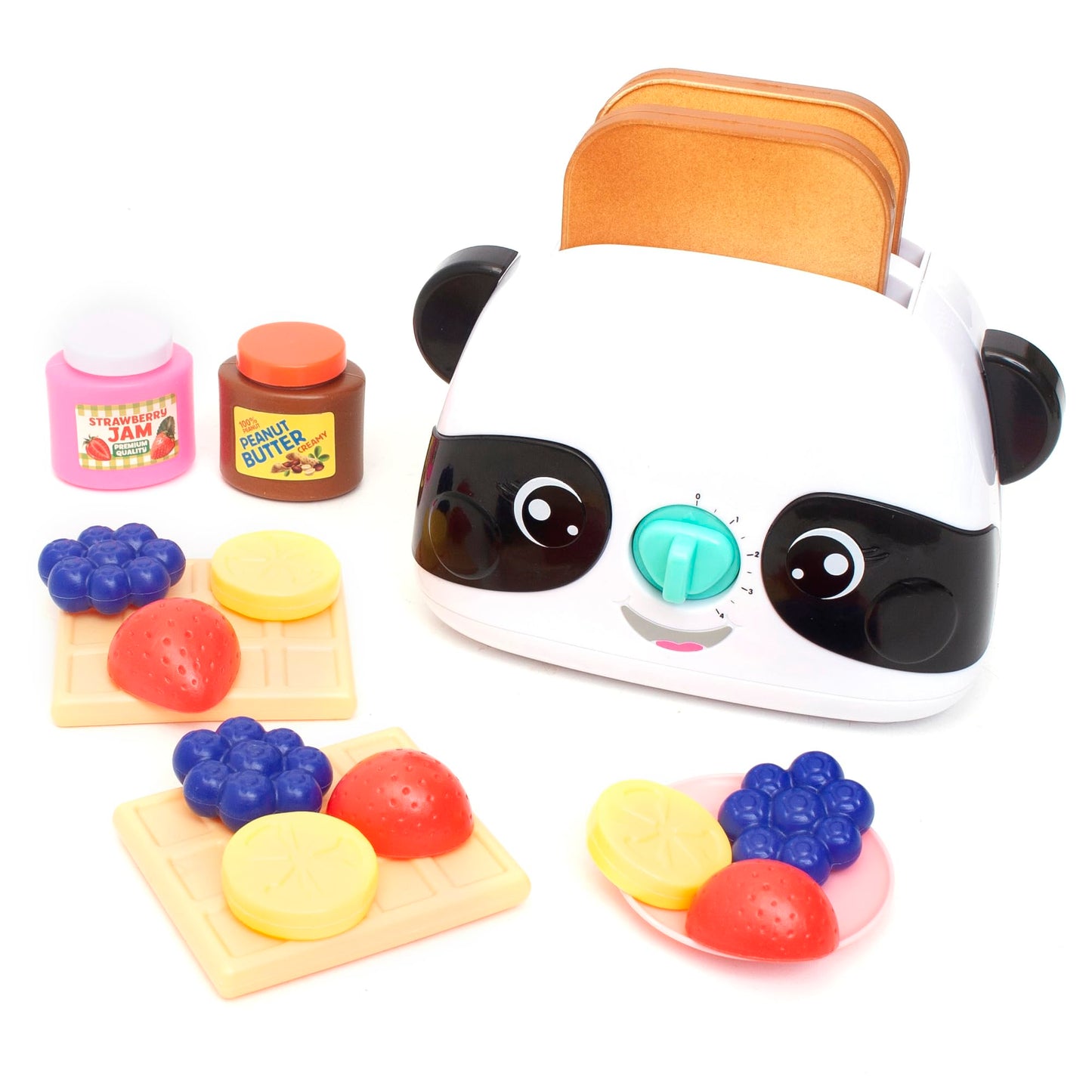 Boley Zoo Troop: Panda Toaster - 17 Pieces - Animal Themed Kitchen Appliance With Pop-Up Action, Toast & Food Accessories, Kitch