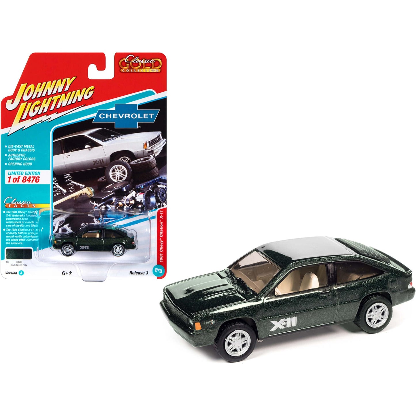 1981 Chevrolet Citation X-11 Dark Green Metallic ''Classic Gold Collection'' Series Limited Edition to 8476 pieces Worldwide 1/6