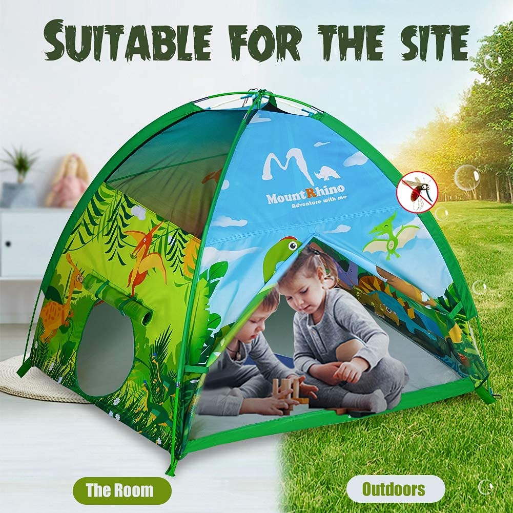 Mountrhino Kids Play Tent -48”X48”X42” Dinosaur Tent Playhouse Outdoor Indoor Tents For Kids Portable Dinosaur Toys Tents For Boys Girls Imaginative Camping Games Kid’S Gift
