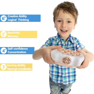 Pop The Target! Handheld Speed Pushing Game Machine: A Fun Multiplayer Game for Family. Fidget Game Toy for 6 7 8 9 10 11 12 Years Old White