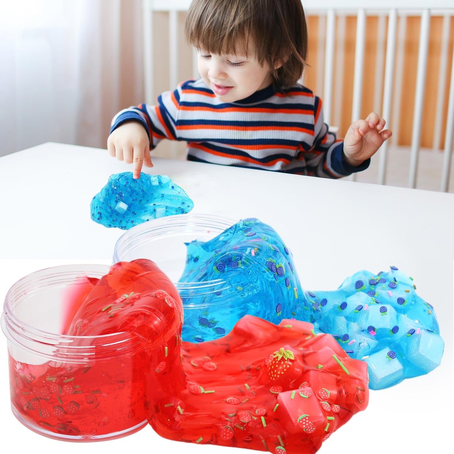 Uiviehir Jelly Cube Clear Slime Kit 8 Pack For Kids, Crunchy Slime, Stress Relief Toy, Party Favors For Girl Boys 6 7 8 9 10 11