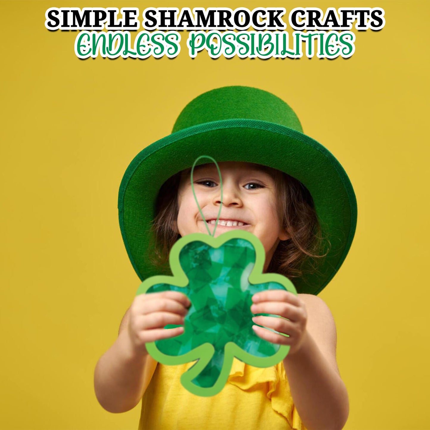 Shamrock Craft Kit - Makes 12, 9 Inch Shamrocks - Tissue Paper and Acetate - Crafts for Kids and Fun Home Activities