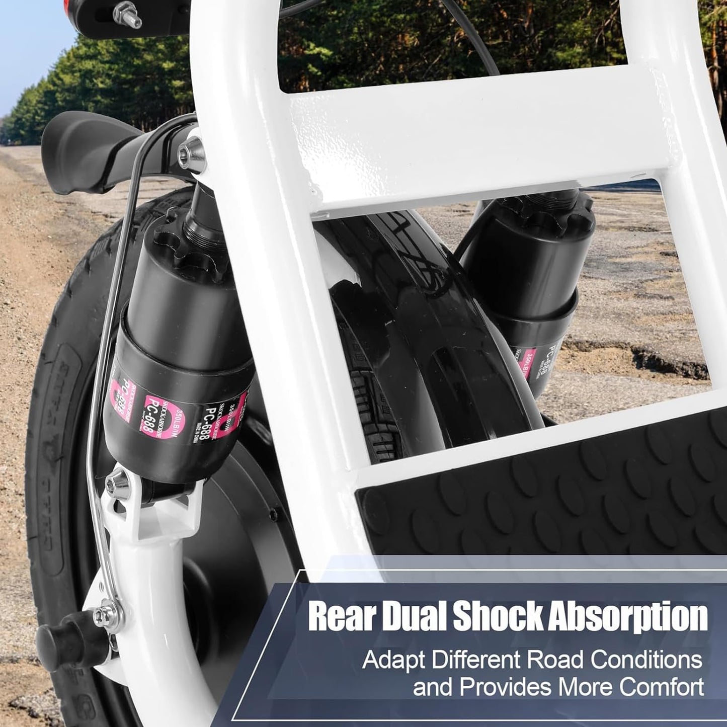 Caroma 1200W Peak Electric Scooters For Adults, 14'' Fat Tire, 500Wh Battery, 30 Miles Range, 20Mph Top Speed, Foldable Electric