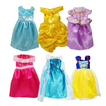 18 Inch Doll Clothes Accessories -6Pcs Different Princess Costume Fits All 18 Inch Girl Dolls