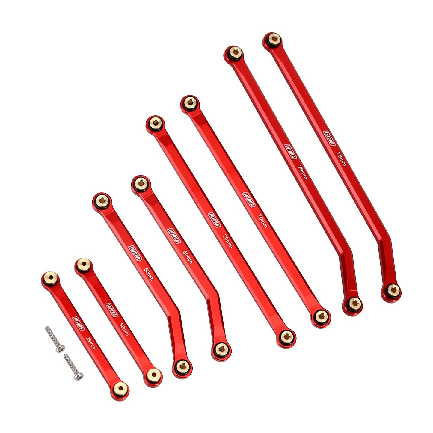 INJORA High Clearance Front 4 Links Set for SCX24 Gladiator Dodge Power Wagon 1/24 RC Crawler Car Axial, 8PCS (Red)