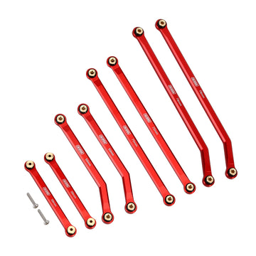 INJORA High Clearance Front 4 Links Set for SCX24 Gladiator Dodge Power Wagon 1/24 RC Crawler Car Axial, 8PCS (Red)