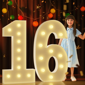 Imprsv Marquee Numbers 4 Feet Tall: 16Th Birthday Decorations Large Light Up Numbers Anniversary Party Decorations Big Backdrop