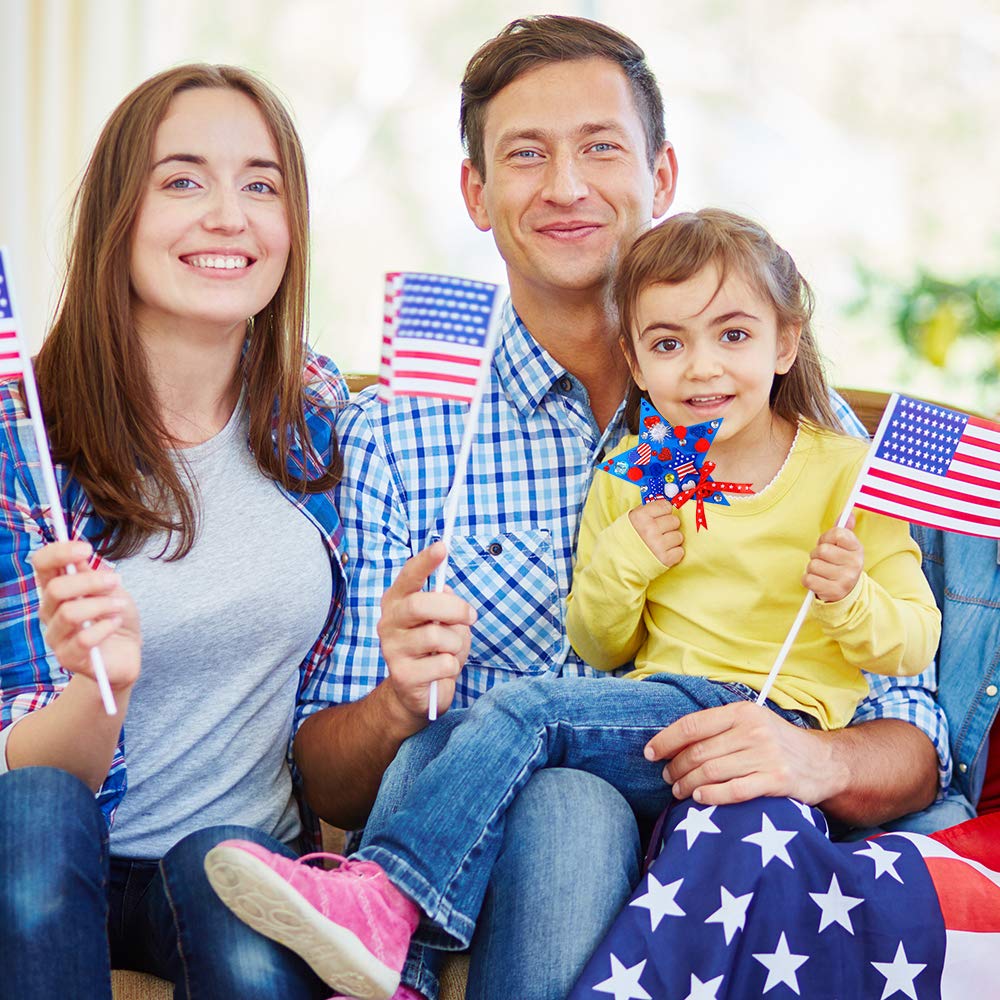 Winlyn 18 Sets 4th of July Craft Kits Patriotic Kids Crafts DIY Patriotic Star Ornaments Decorations Art Sets Red White Blue Sta