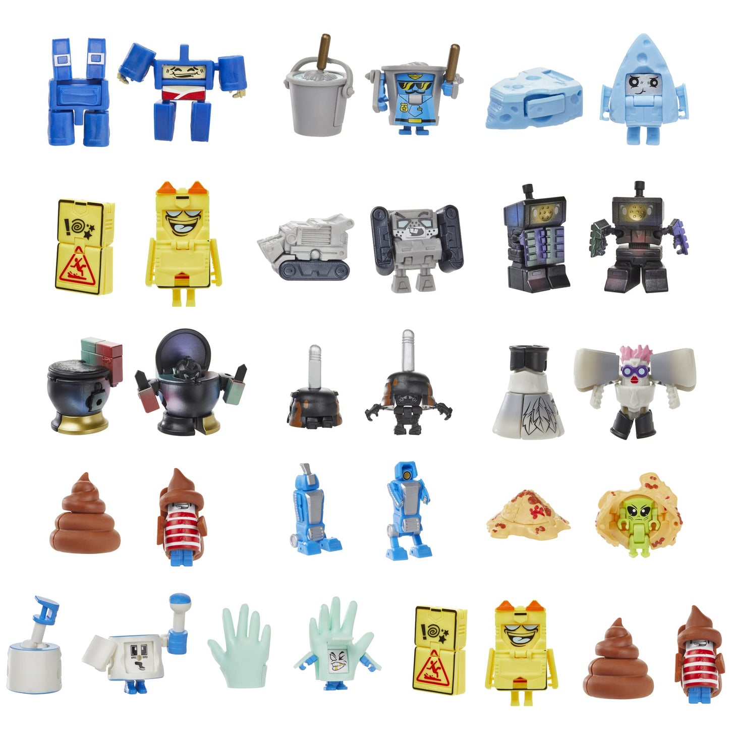 Transformers Toys Botbots Ruckus Rally Series 6 Custodial Crew & Pet Mob 32 Character Bundle, 2-In-1 Collectible Figures, Kids Ages 5 & Up