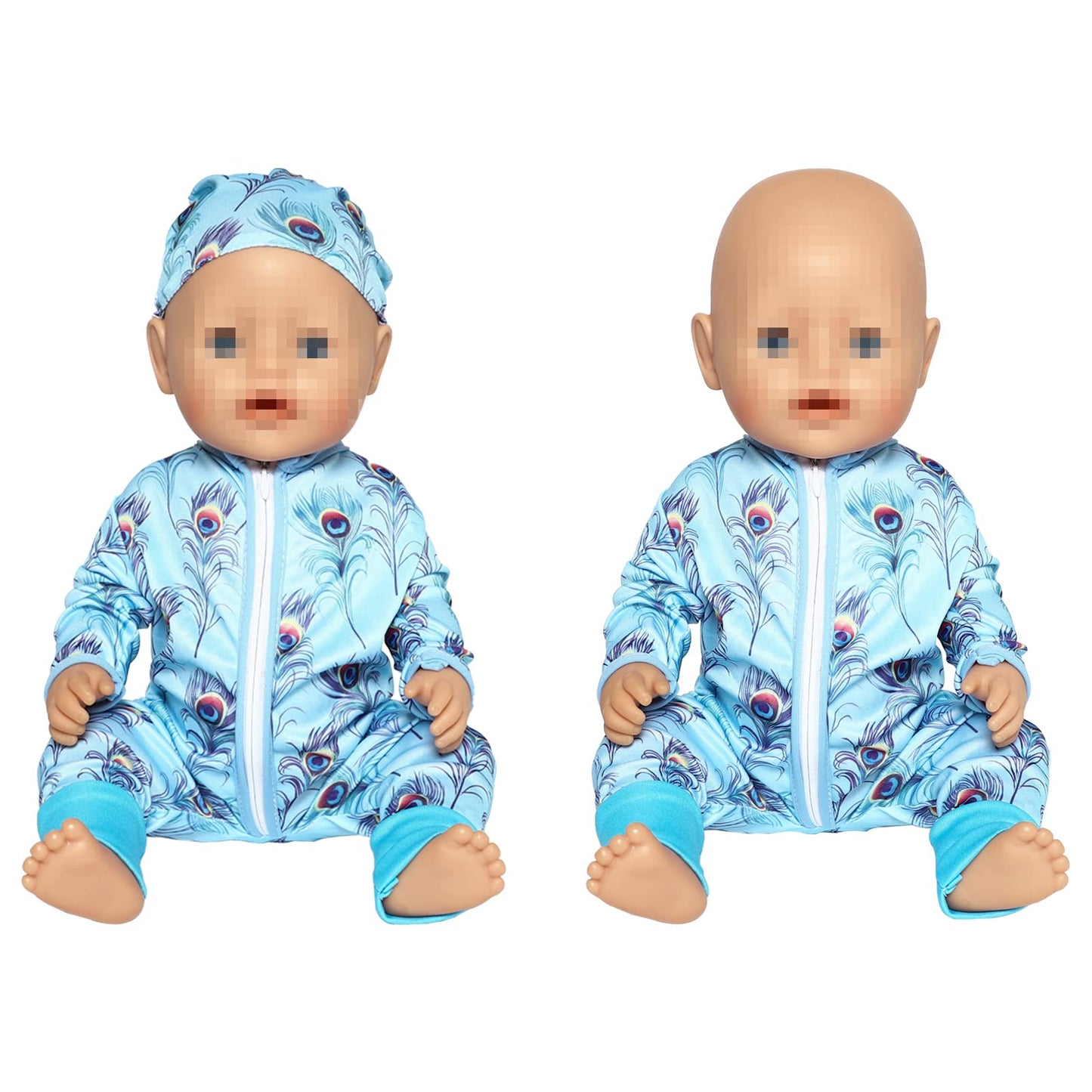 Sotogo 5 Sets Baby Doll Clothes Outfits Jumpsuits With Hats For 14 To 17 Inch Baby Doll, 43Cm New Born Baby Doll, American 18 Inch Doll Clothes And Accessories