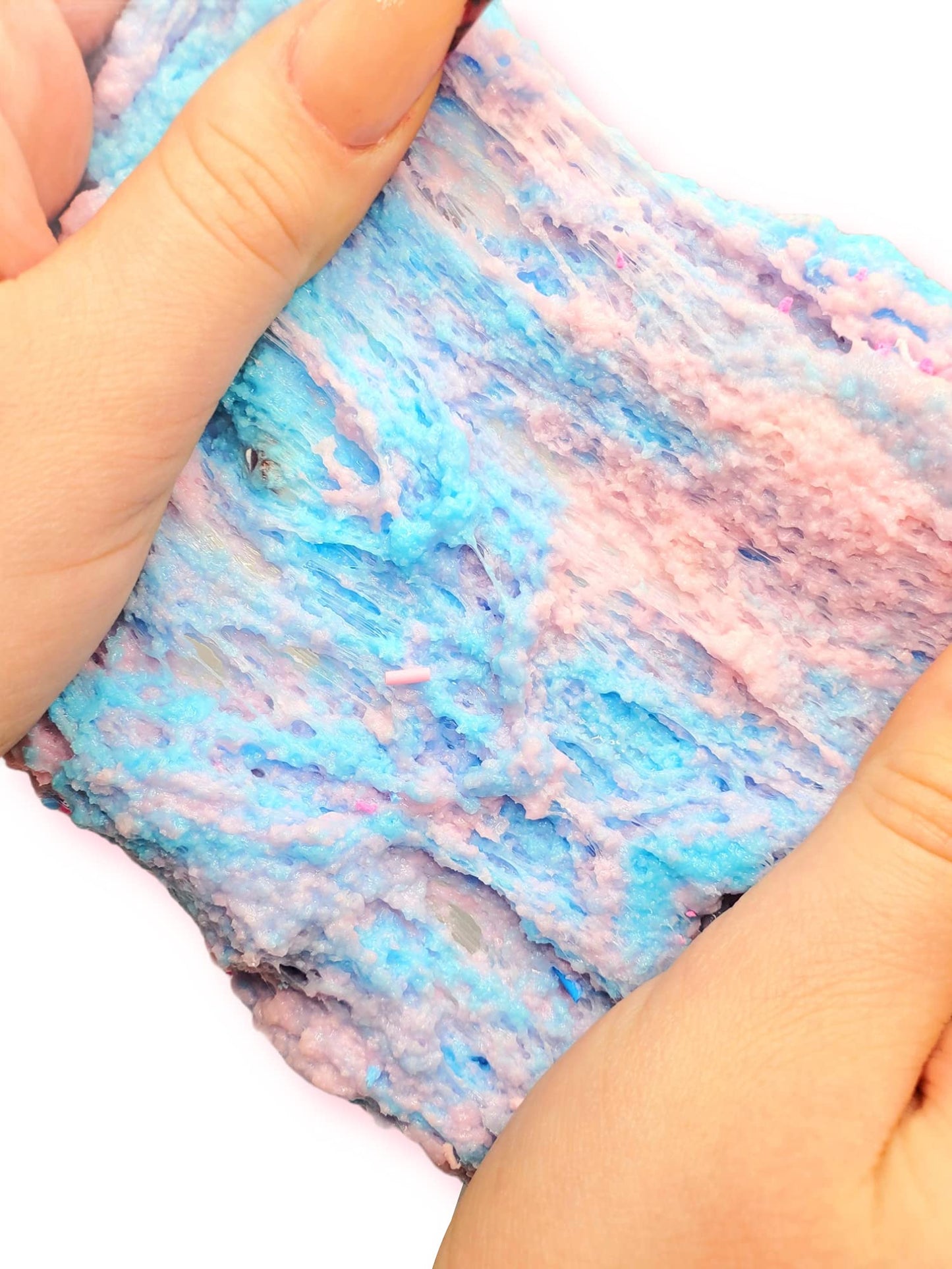 Cotton Candy Slushy Handmade Snow Fizz Crunchy Scented Slime 4oz - Hoshimi Slimes