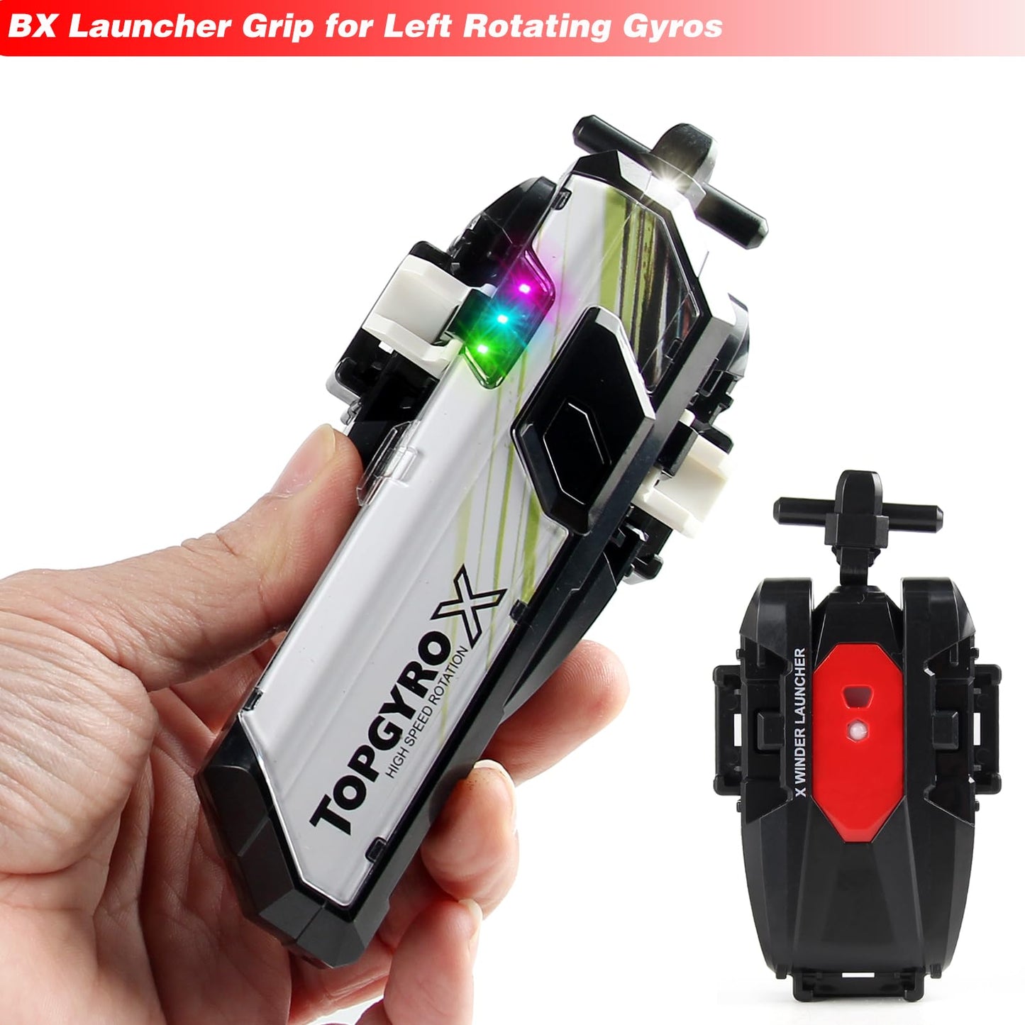 Bey X Launcher And Grip Set, X String Launcher Grip Compatible For Left Spin X Series (Black)