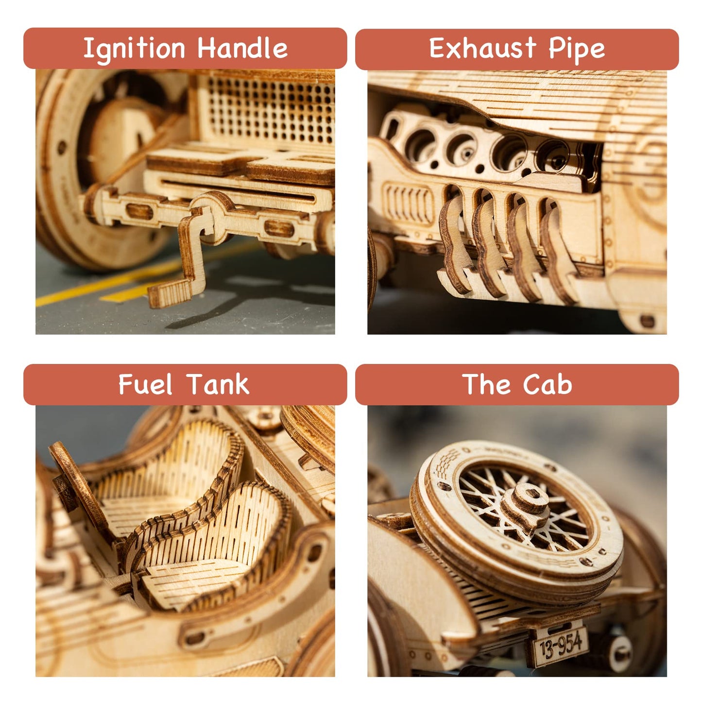 Rowood Model Cars To Build, 3D Wooden Puzzle For Adults & Teens, Diy Scale Mechanical Car Model Building Kits, Best Toys Gift Fo