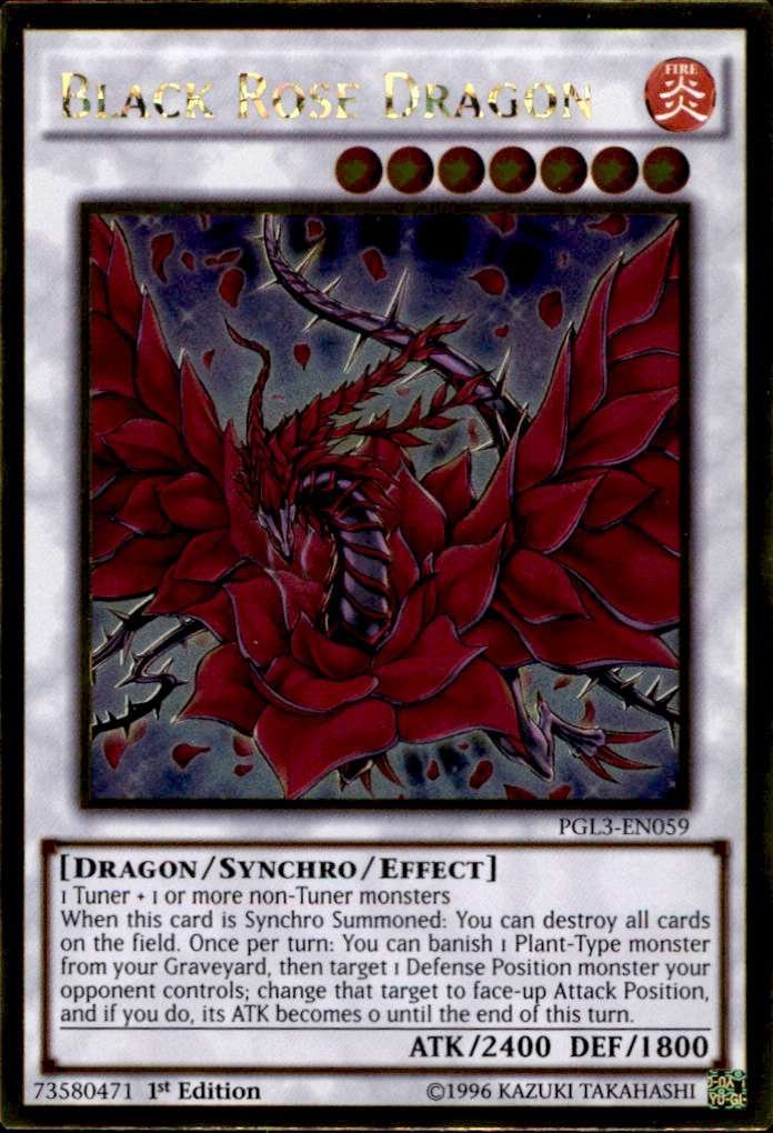 Yu-Gi-Oh! - Black Rose Dragon (Pgl3-En059) - Premium Gold: Infinite Gold - 1St Edition - Gold Rare