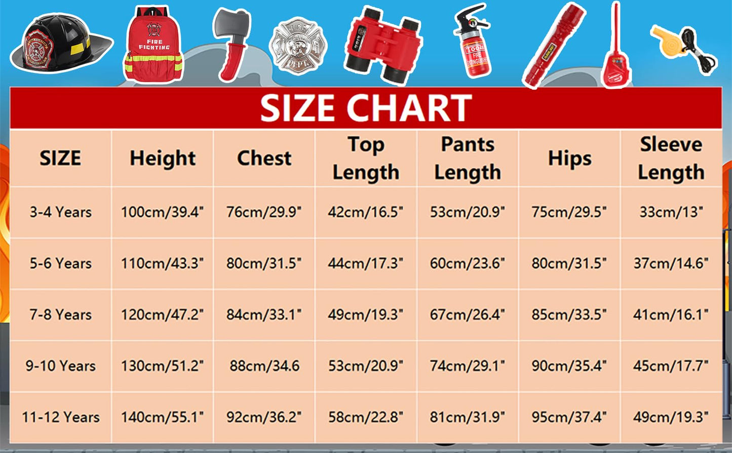 Firefighter Costume Kids 15 Pcs Fireman Dress-Up Toy Set Toddler Halloween Costumes Boys Girls Fire Fighter Hat With Gear Bag Ac