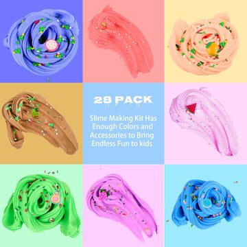 28 Pack Mini Butter Slime Kit,Peach Slime Watermelon Party Favor Supplies,Party Favor Supplies, Super Soft, Non-Sticky, Goody Ba