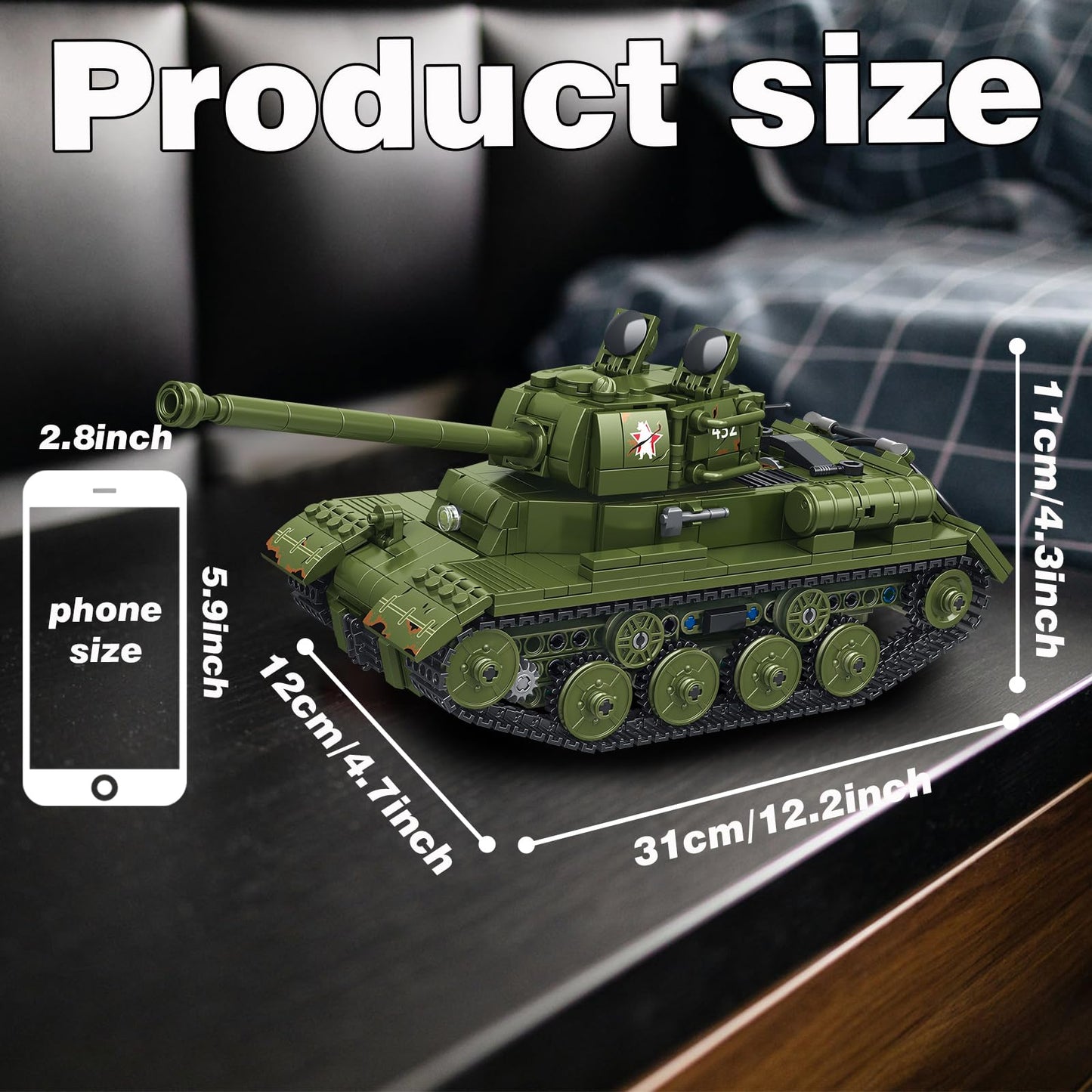 Bestmoment Military Js-2 Rc Tank Building Toys -928 Pcs Ww2 Army Military Toys Building Blocks For Adults, World Of Tanks Buildi