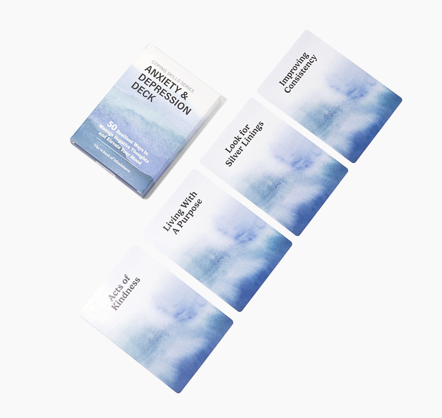The School Of Mindfulness- Mindfulness Coping Skills Series Deck, For Depression And Anxiety, Anger Management, And Cravings And