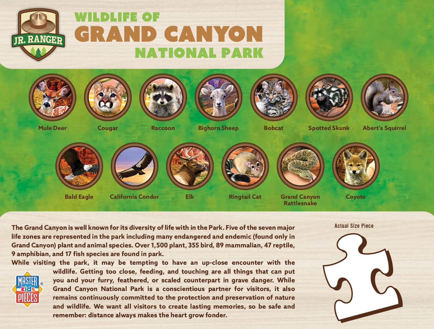 Masterpieces 100 Piece Jigsaw Puzzle For Kids - Grand Canyon National Park - 14''X19''