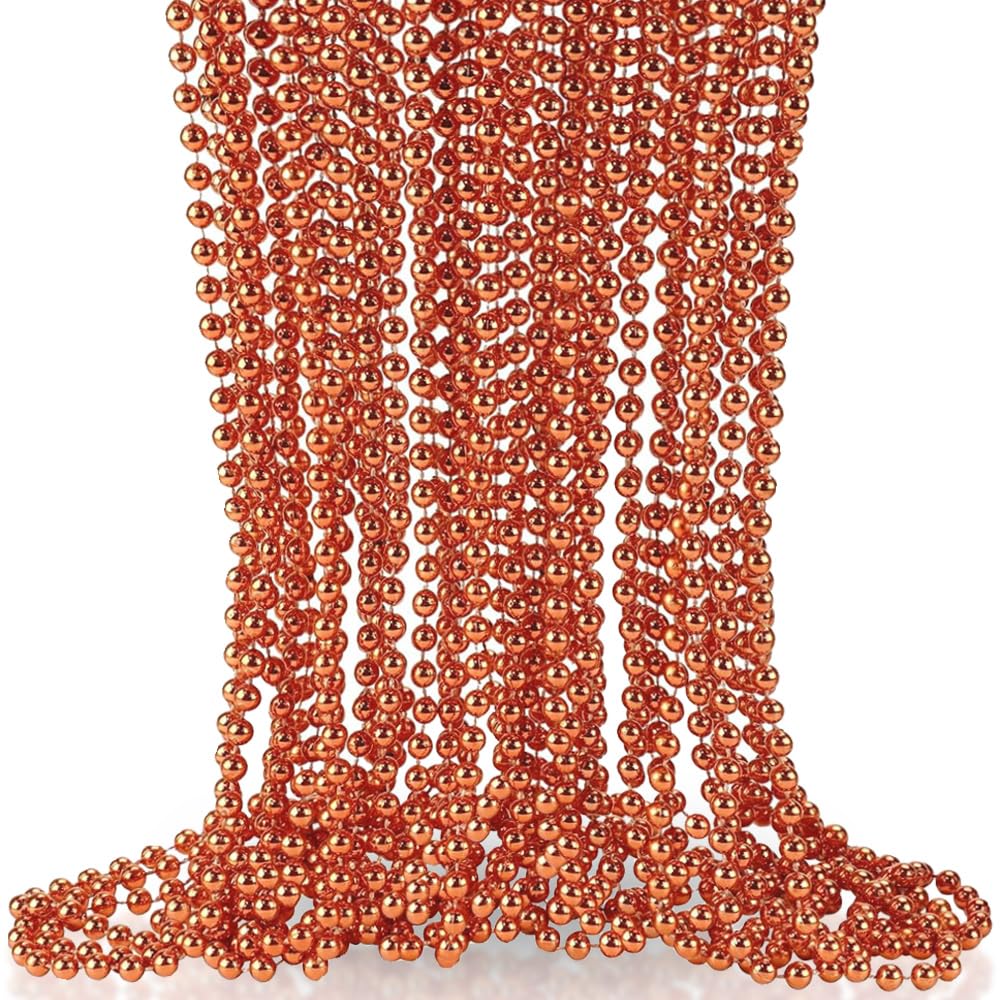 Orange Oval Bead Necklaces (30'') - Pack Of 50 - Gorgeous & Attention-Grabbing, Perfect for Parties, Fun Events & Stylish Fashio