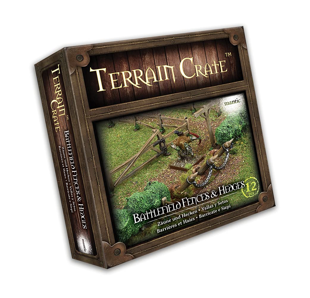 Mantic Games Mgtc125 Terraincrate: Battlefield Fences & Hedges, Multi