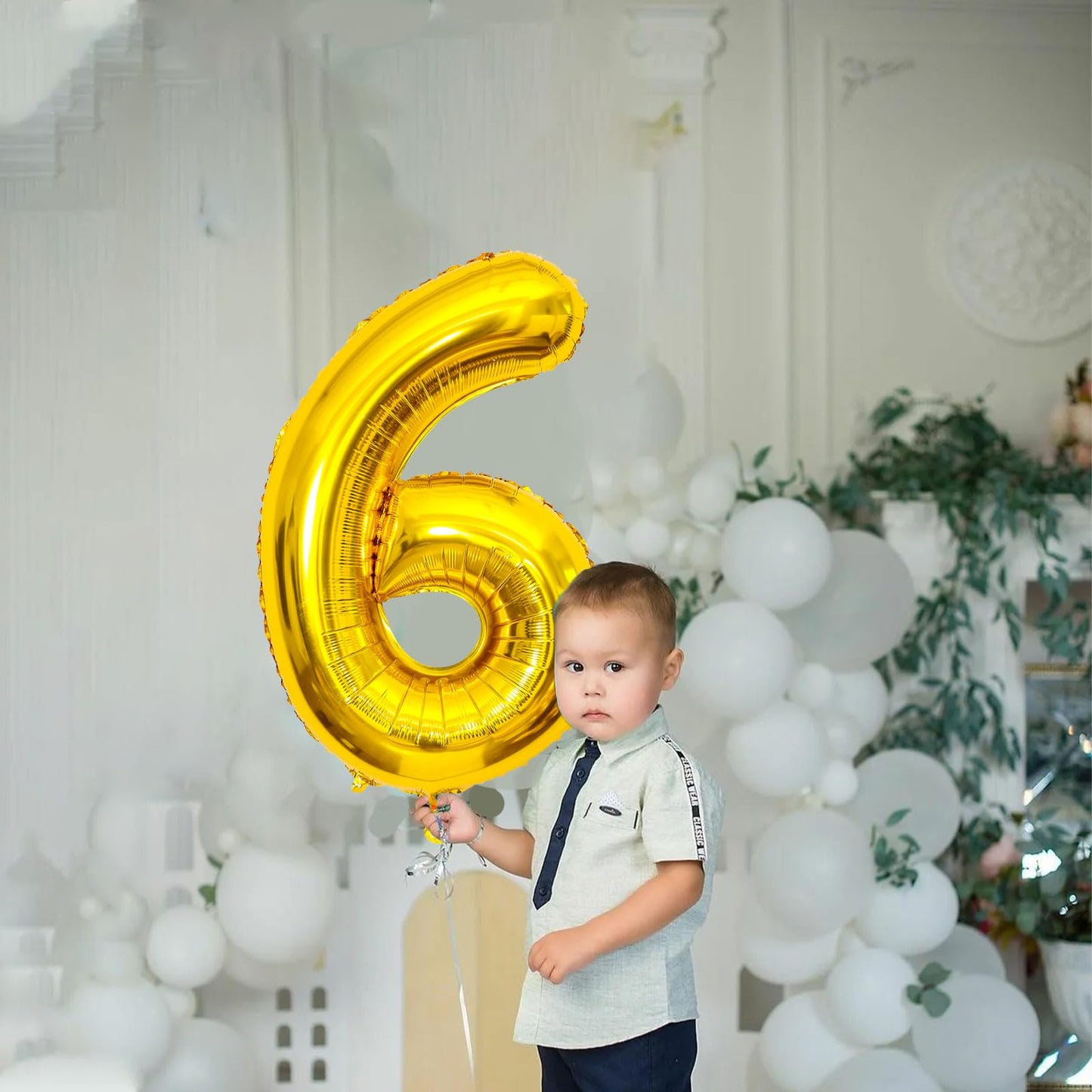 6 Number Balloon Gold 40 Inch Big Foil Mylar 6Th Balloons For 6 Year Old Boy Girl Birthday Party Decorations Wedding Anniversary