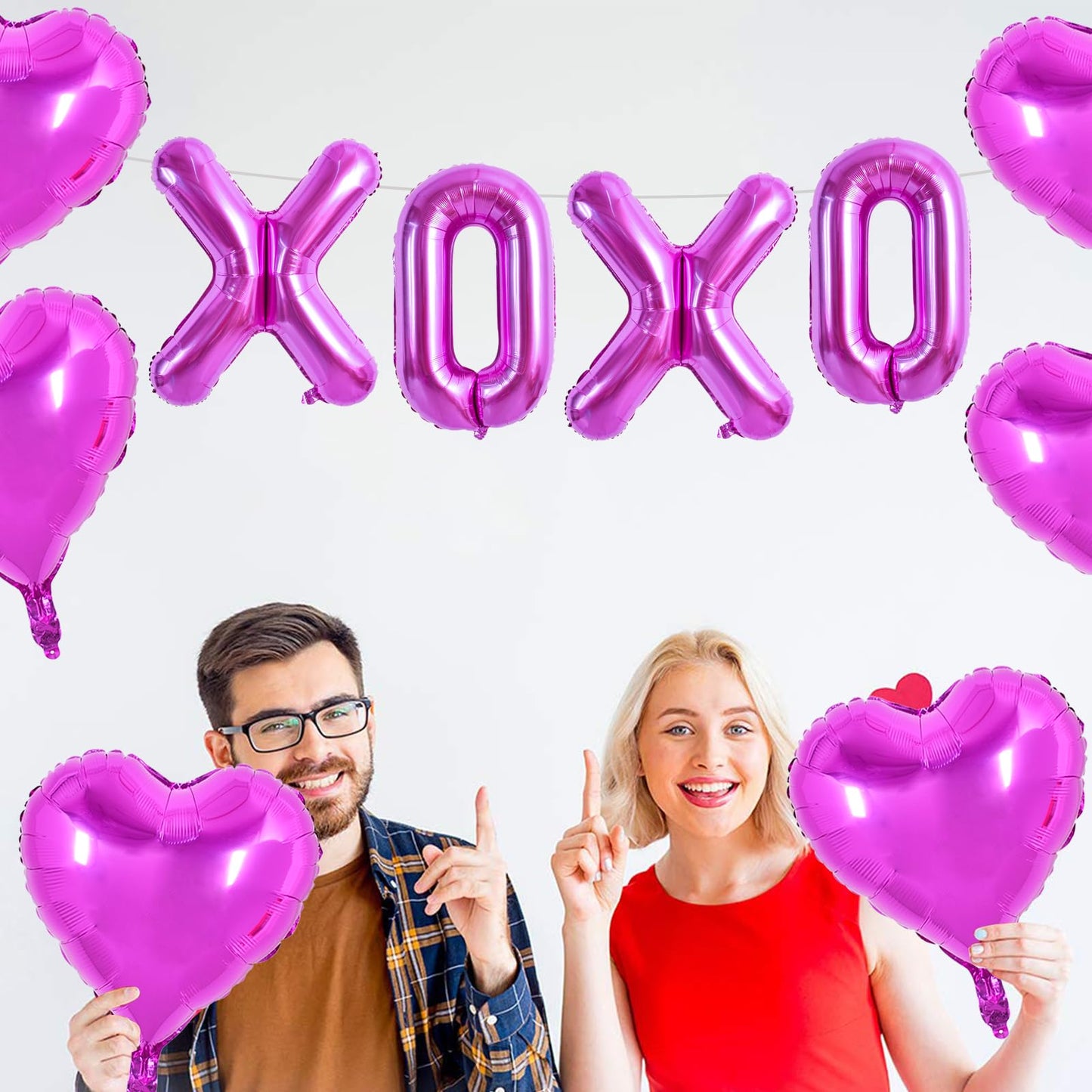 TONIFUL 16 Inch Valentines Day Letter Balloons Banner Foil Valentines Day Decoration Heart Balloons for Valentines Day Wedding