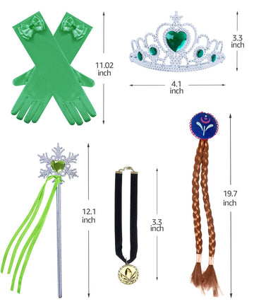 Sabbenia Princess Dresses for girls Frozen Princess Costume Birthday Halloween Party Cosplay 7-8Y