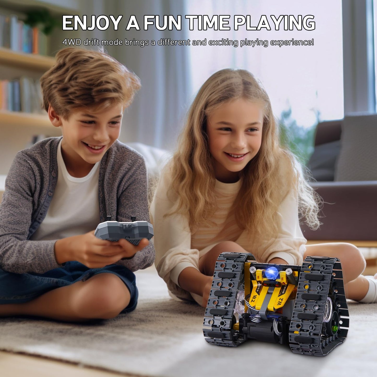 AoHu STEM Robot Building Toys, 4in1 Remote & APP-Controlled Wall Robot/Stunt Car/Triangle Robot Toys Set, Creative Gifts for Boy