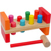 Hidoggy Wooden Hammer Toy For Toddlers 1-3, Montessori Pounding Bench Toy With 8 Pegs And Mallet For Hand-Eye Coordination, Stea