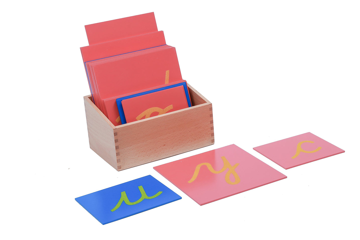 Adena Montessori Lower Case Sandpaper Letters - Cursive -Without Box Cursive Wooden Letters For Kids Language Learning
