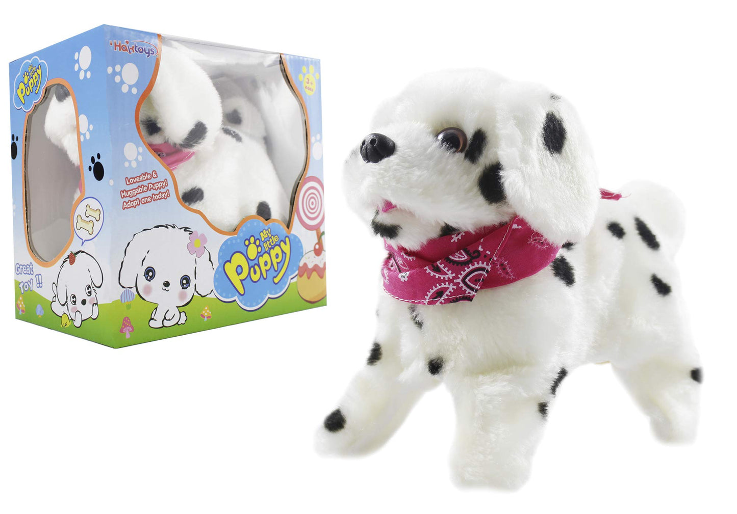 Haktoys Flip Over Puppy Battery Powered Dog Somersaults Walks Sits Barks For Animal And Pet Loving Toddlers & Kids