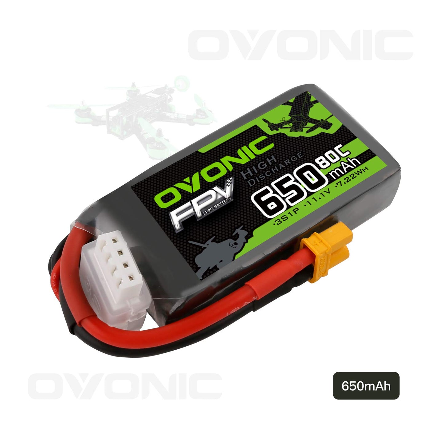 OVONIC 11.1V 650mAh 3S 80C Lipo Battery with XT30 Plug for RC Car Boat Truck Heli Airplane Quadcopter Helicopter Multi-Motor Hob