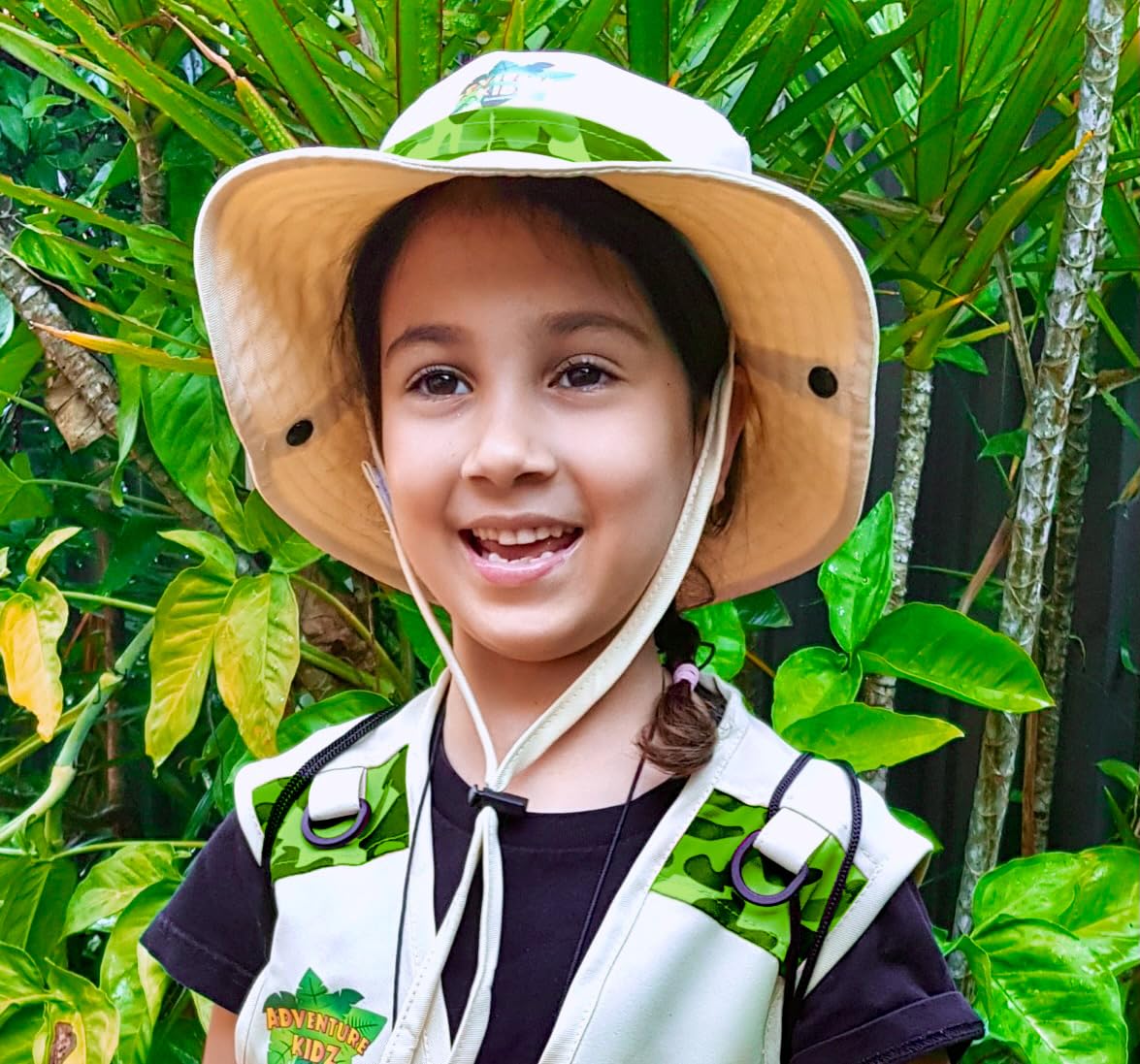 Safari Kidz Outdoor Explorer Kit - Children'S Camouflage Cargo Vest And Hat Set (Green)